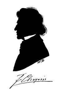 Silueta de Frederic Chopin de European School